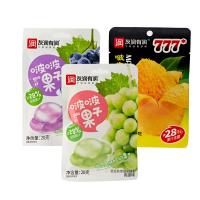 雅富夹心糖 啵啵果子剥皮软糖 芒果/葡萄/青提果香味休闲零食
