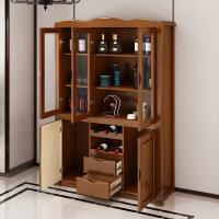 比象木业实木酒柜 1.35米中式三门餐边柜茶水储物柜