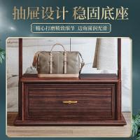 比象木业乌金实木衣帽架 新中式带抽屉落地挂衣杆