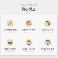 比象木业橡胶实木柜子 美式客厅六斗柜抽屉储物收纳电视柜