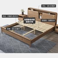 比象木业白醋实木床 北欧1.5/1.8米气压高箱储物单双人婚床